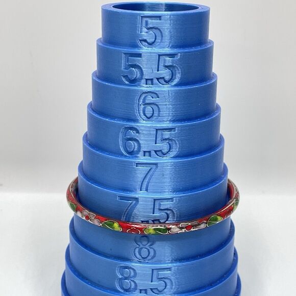 Vintage Cloisonne Enamel Floral Bangle Bracelet 7.5" Red Pink Green Metal - Picture 5 of 6